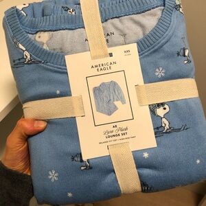 BRAND NEW American Eagle Snoopy Luxe Plush Pajamas